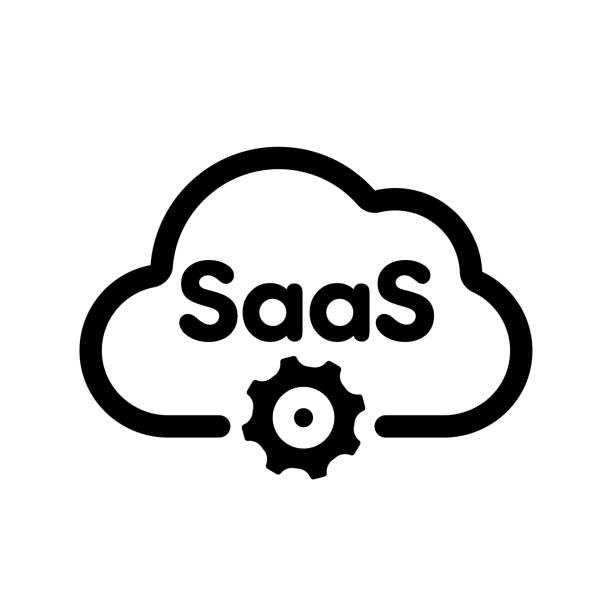 SaaS ( cloud service ) vector icon illustration