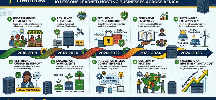 ten years of tremhost what weve learned hosting zimbabwean businesses since 2016 Tremhost started in Harare in September 2016 with one aim: to give Zimbabwean businesses hosting they could pay for locally and support they could actually reach. Ten years later, we host 13,000+ domains and protect sites with Cloudflare as a signed partner. Here's what a decade taught us.